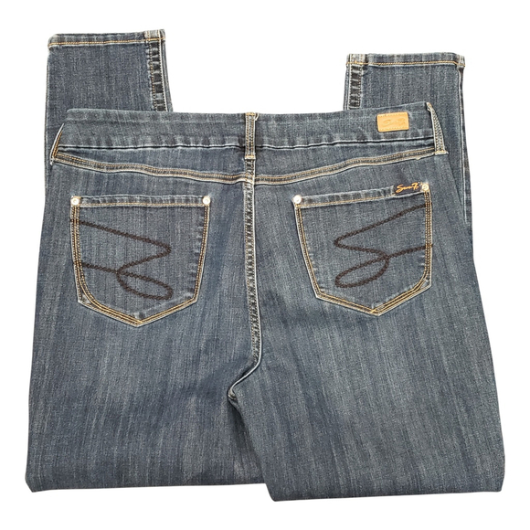 Women's Seven 7 High Rise Skinny Jeans in Blue, Size 16 - Picture 3 of 4